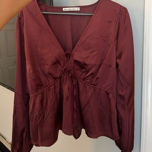 Satin long sleeve blouse